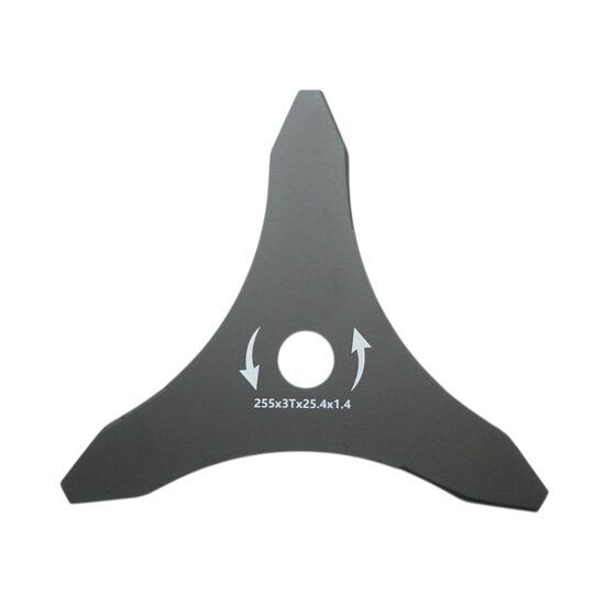 Disc metalic stea pentru motocoasa/trimmer, Thor, 3 dinti lungi, 255x25.4x1.4 mm