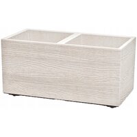 Jardiniera decorativa, efect lemn, alb, 63 L, 80x40x37 cm, Madera Case Eco Wood