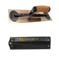 Gletiera inox Olejnik, intarita, Premium Silver, Medium Flex, 35.6x12cm x 0.4mm, maner pluta, husa 