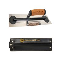 Gletiera inox Olejnik, intarita, Premium Silver, Medium Flex, 30.5x12cm x 0.4mm, maner pluta, husa 