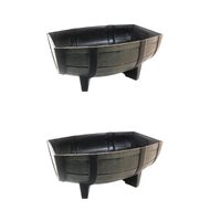 Set 2 ghivece pentru flori model butoi natural 41x29x19 cm 