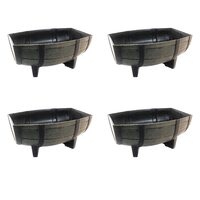 Set 4 ghivece pentru flori model butoi natural 41x29x19 cm 