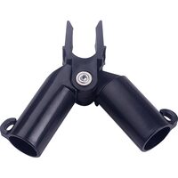 Conector plastic, superior, de tip X, reglabil, pentru araci de 8 mm, set 4 buc, negru
