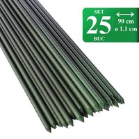 Set 25 araci gradina, suport pentru flori si plante cataratoare, metal acoperit cu PVC, rezistenti la rugina, verde, 90x1.1 cm, Artool