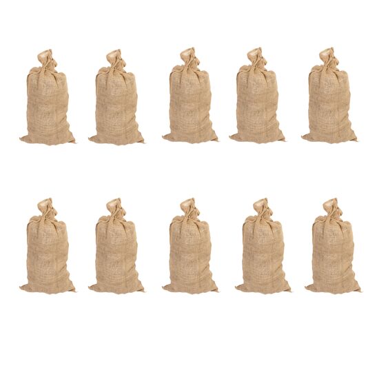 Set 10 saci iuta naturala cu snur, 110x60 cm, max 50 kg, depozitat si transportat cartofi, ceapa, legume si fructe din gradina, biodegradabil si ecologic