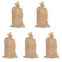 Set 5 saci iuta naturala cu snur, 100x110 cm, max 60 kg, depozitat si transportat cartofi, ceapa, legume si fructe din gradina, biodegradabil si ecologic