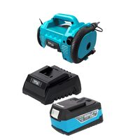 Compresor aer 18V Li-ion, SAS+ALL,10 bar, cu acumulator 4Ah si incarcator inclus, pompat anvelope, mingi si saltele gonflabile, Dedra