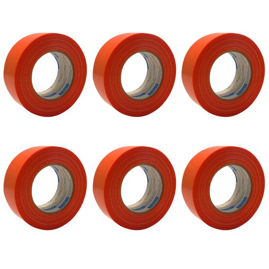 Set 6 benzi mascare pentru suprafete rugoase, portocalie, 48 mm x 50 m, protectie beton, caramida, tencuieli si vopsea decorativa la exterior, rezistenta UV, usor de rupt manual, Artool
