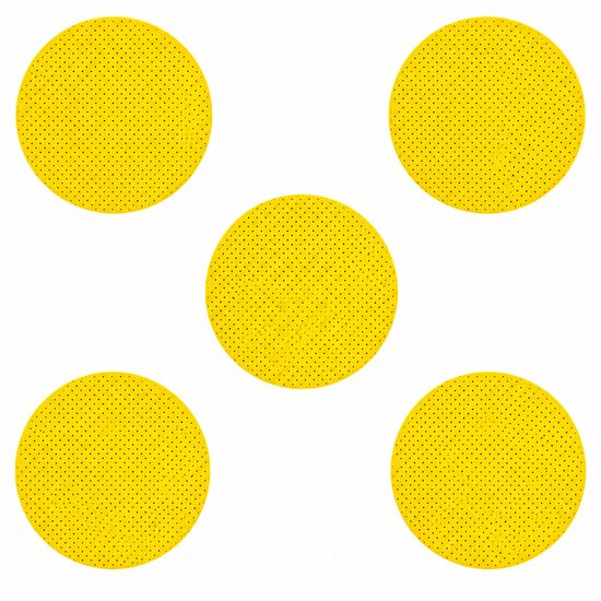 Disc abraziv perforat, suport hartie D-weight, pentru girafa, 225 mm, granulatie P220, prindere velcro, set 5 buc, fara praf, Yellow Pad
