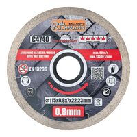 Disc diamantat ultra subtire, placi ceramice, taiere umeda si uscata, 115 mm/22.23 mm, Richmann Exclusive