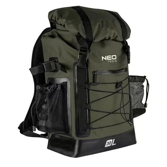 Ghiozdan/rucsac turistic, 4 buzunare, model Survival, verde inchis, 18x32x63 cm, 30 L, NEO