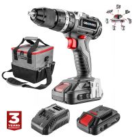 Masina de gaurit, insurubat (bormasina), cu percutie, cu 2 acumulatori 2 Ah, incarcator, 18 V Li-ion, geanta, fara perii, mandrina 2-13 mm, Graphite Energy