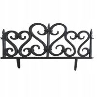 Gard de gradina, plastic negru, set 4 buc, 59.5x37 cm