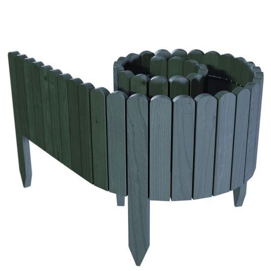 Gard de gradina decorativ din lemn, antracit, 200x40 cm