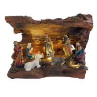 Decoratiune Craciun, Nasterea Domnului, 6 LED, 3xAA, 31x19x23 cm