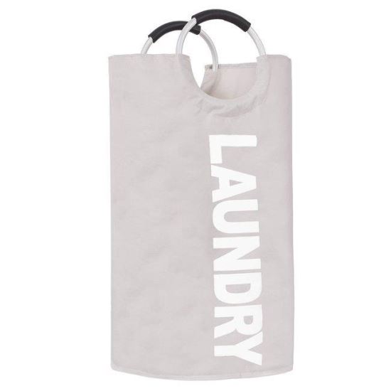 Cos rufe, textil, gri deschis, 115 L, 43x68 cm, Springos