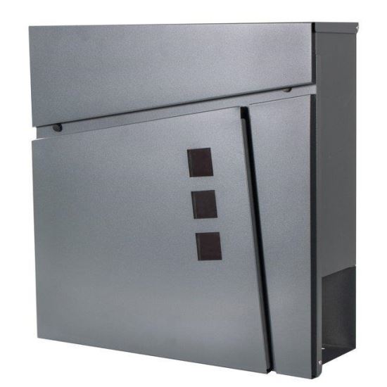 Cutie postala, loc pentru ziar, antracit mat, 36.5x11x37.5 cm, Springos