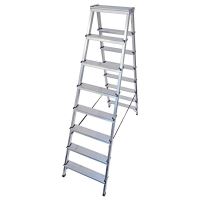 Scara aluminiu, 2 tronsoane, 7 trepte, platforma, max 125 kg, 1.82 m, Drabest