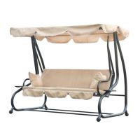 Balansoar gradina, 3 locuri, crem, 210x120x170 cm, functie pat, Dorina