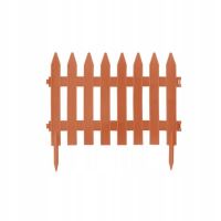 Gard de gradina decorativ, din plastic, maro deschis, set 7 buc, 3.2 m x 35 cm