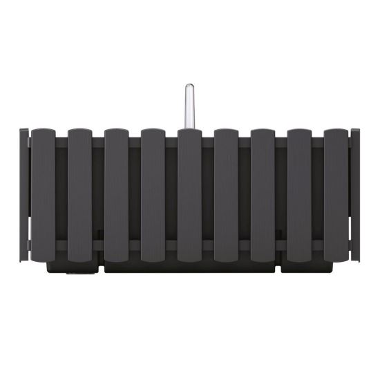 Jardiniera decorativa, suport metalic, sistem irigare,​​​​​​​ antracit, 38x18x16.2 cm, Boardee Fencycase W Old