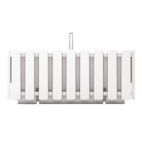 Jardiniera decorativa, suport metalic, sistem irigare,​​​​​​​ alb, 38x18x16.2 cm, Boardee Fencycase W Old