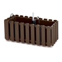 Jardiniera decorativa, suport metalic, sistem irigare,​​​​​​​ maro, 38x18x16.2 cm, Boardee Fencycase W Old