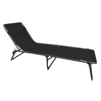Sezlong pentru gradina, metalic, reglabil, negru, 190x58x28 cm, Veracruz
