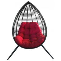 Scaun gradina/terasa, leagan, poliratan, negru, 83x68x119 cm, Canoona  
