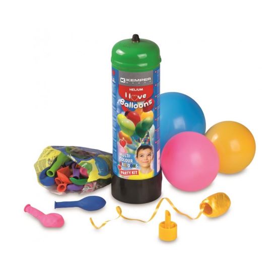Set petrecere, butelie heliu 2.2 l, 30 baloane, 20 corzi