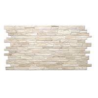 Panou decorativ, PVC, model piatra 3D, nuante crem, 96x48.5cm 