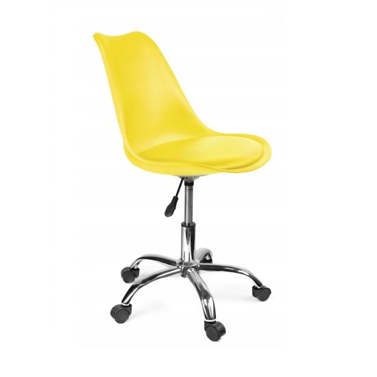 Scaun de birou, rotativ, galben, 51x78/90 cm