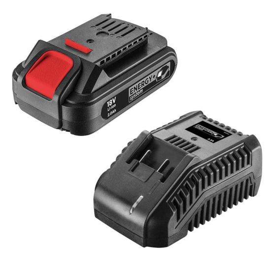 Set acumulator 18V, 2 Ah, Li-ion, incarcator, Graphite Energy