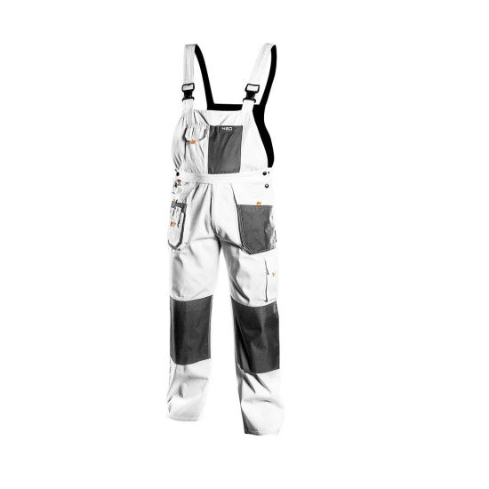 Pantaloni de lucru cu pieptar, salopeta, alb, model HD, marimea M/50, NEO