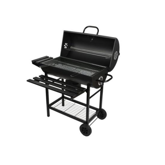 Gratar gradina, grill dreptunghiular, cu capac, roti, raft, suflanta, 106x65x105 cm 