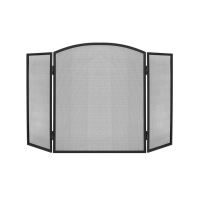 Panou protectie semineu, otel, negru, 118x76 cm 