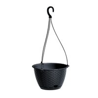 Ghiveci decorativ cu lant, Prosperplast, Ratolla, rotund, antracit, 24.3x16 cm