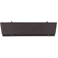 Jardiniera decorativa, Prosperplast, imitatie ratan, suport, maro, 49.2x17.2x17.4 cm, Old