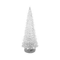 Decoratiune Craciun, brad luminos, LED multicolor, PE, 3xAAA, 10.5x30 cm