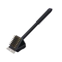 Perie pentru curatat gratar, grill, 3 in 1, sarma, racleta si burete, 36x7x8 cm