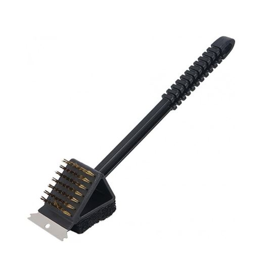 Perie pentru curatat gratar, grill, 3 in 1, sarma, racleta si burete, 36x7x8 cm