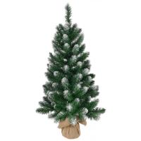 Decoratiune Craciun, brad cu suport iuta, crengute inzapezite, 90 cm