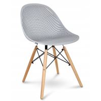 Scaun stil scandinav, PP, lemn, gri, 45x56x77 cm, Cava 