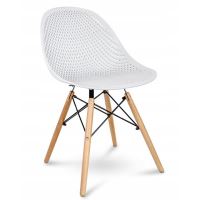 Scaun stil scandinav, PP, lemn, alb, 45x56x77 cm, Cava