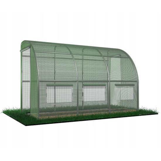 Sera de gradina, tip tunel, 3 ferestre, cadru metalic, folie PE + PP, 1.5x3x2 m, Chomik