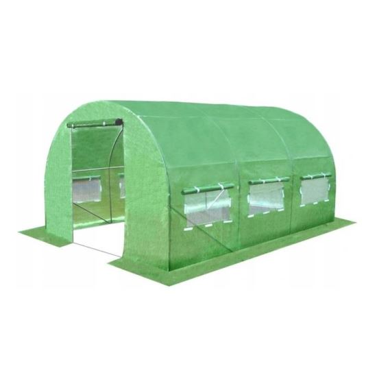 Sera de gradina, tip tunel, 6 ferestre, cadru metalic, folie PE + PP, 2.5x4x2 m, Chomik