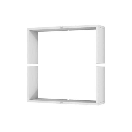 Raft decorativ perete, modular, suspendat, pal melaminat, alb, 62.5x16x62.5 cm, Alpha Box, Minar