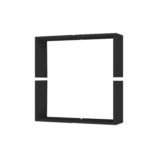 Raft decorativ perete, modular, suspendat, pal melaminat, negru, 62.5x16x62.5 cm, Alpha Box, Minar