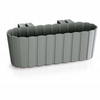 Jardiniera decorativa, suport plastic, gri, 4.9 L, 38.3x21.2x13 cm, Boardee Hook Old