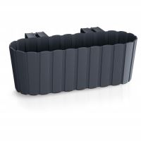 Jardiniera decorativa, suport plastic, antracit, 4.9 L, 38.3x21.2x13 cm, Boardee Hook Old